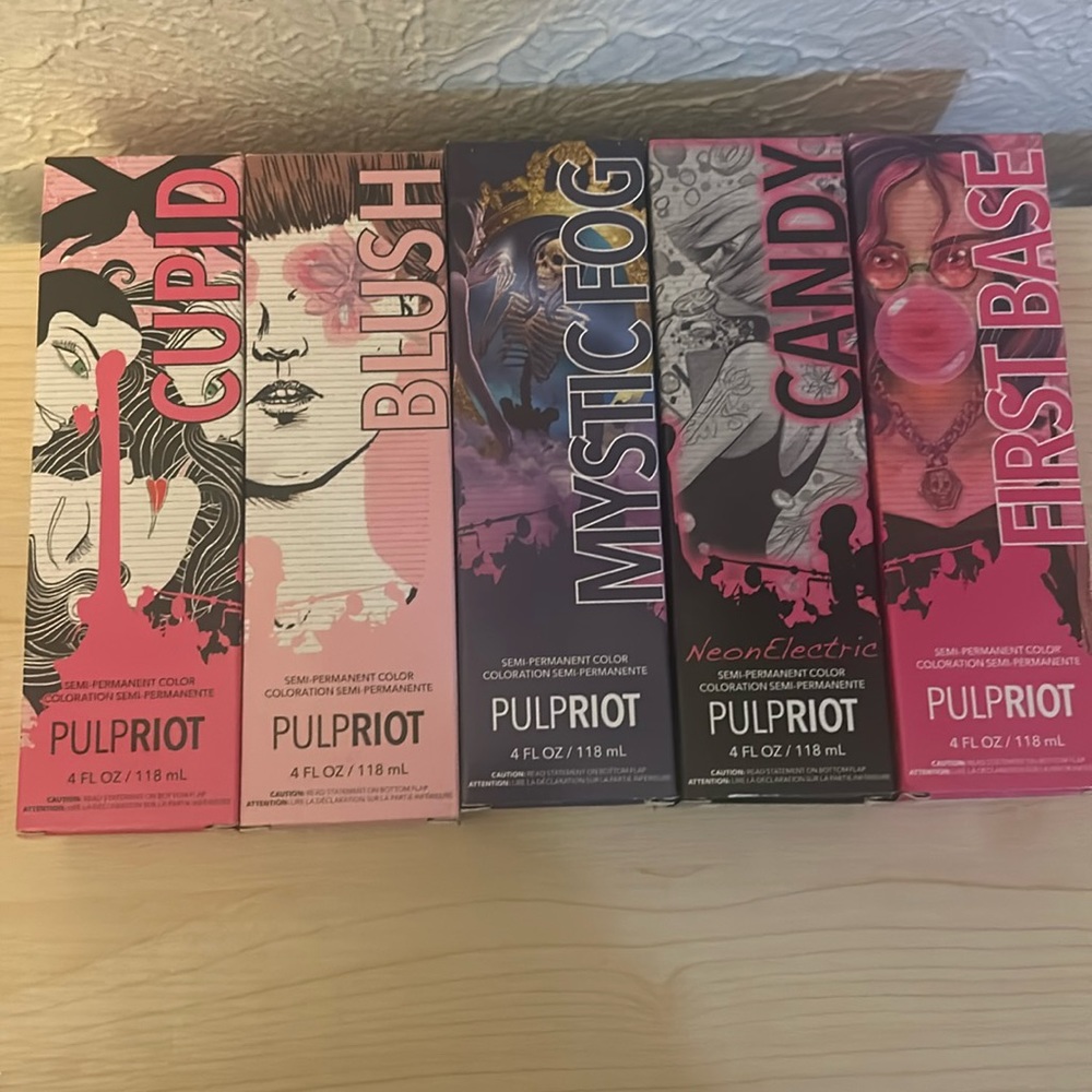 Pulp riot semi permanent hair color purple pink set